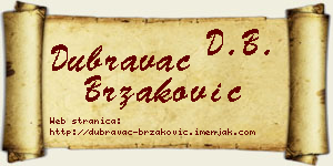 Dubravac Brzaković vizit kartica